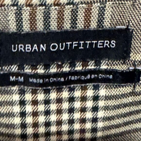 Urban Outfitters Cassidy Shorts Romper Medium Brown Plaid Square Neck - Picture 3 of 9